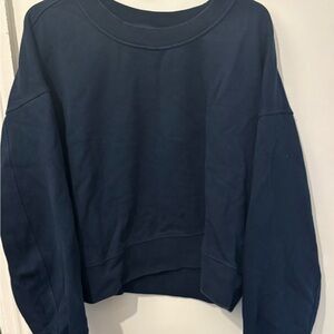 Lululemon Women's Cropped Navy Blue Sweater